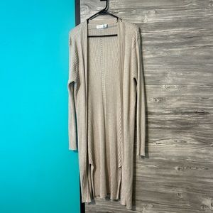 Creamy Beige Open Front Cardigan